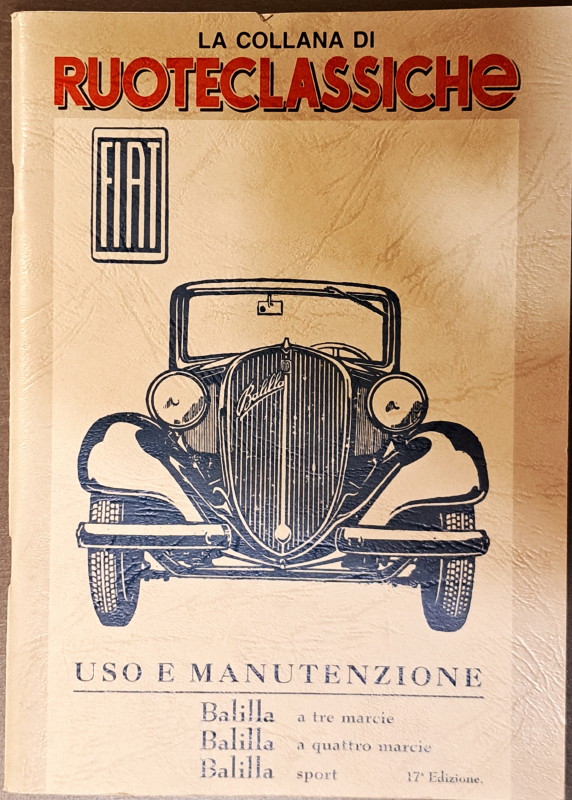 Fiat Balilla Uso e Manutenzioni