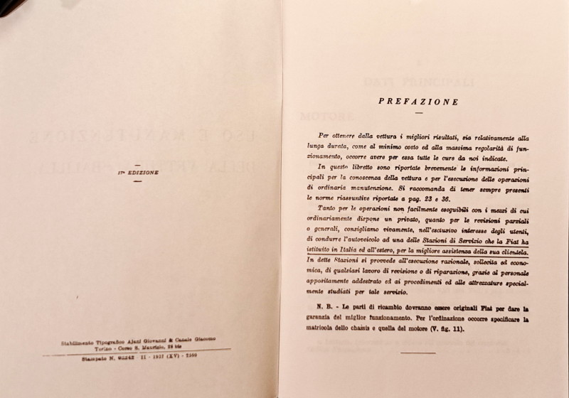 Fiat Balilla Uso e Manutenzione -2